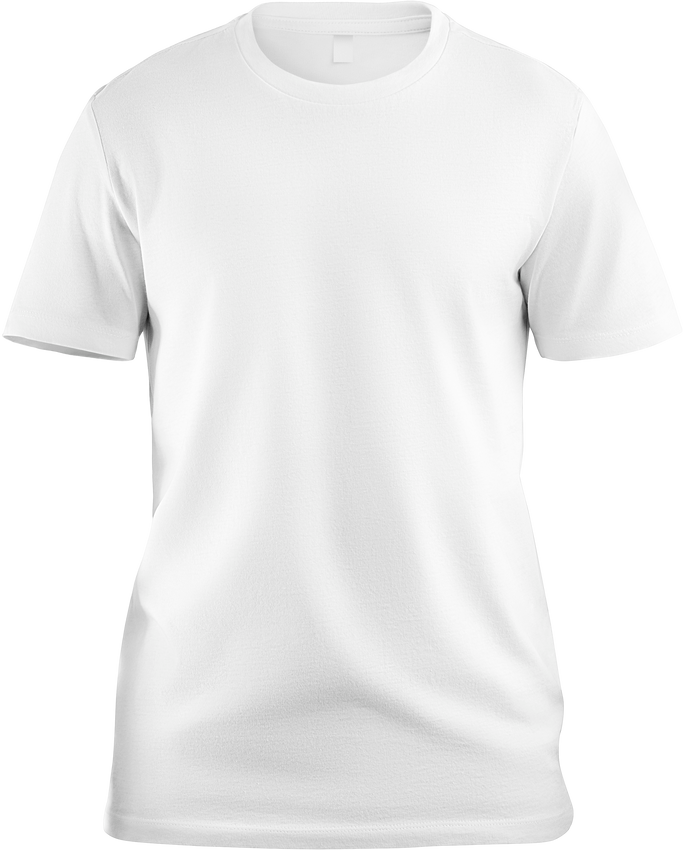Mockup of white unisex t-shirt, canvas bella, 3D rendering, png, front
